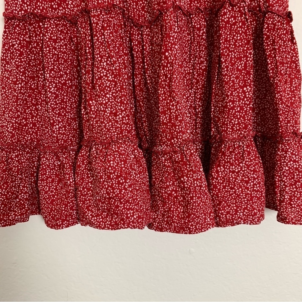 Princess Polly Tired Micro Floral Mini Skirt Womens 6 Ditsy Print Red White - Picture 4 of 12